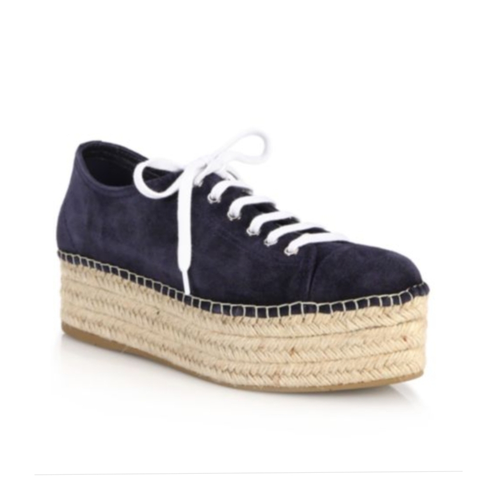 Miu Miu Lace Up Suede Espadrilles